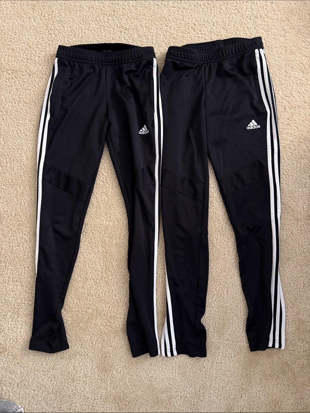 Adidas Black Women’s Track Joggers Tapered Pants Stripes Athletic XS Extra Small